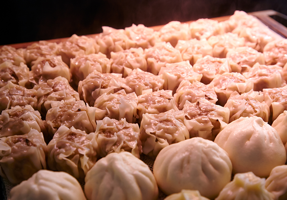 蒸籠から蒸したて